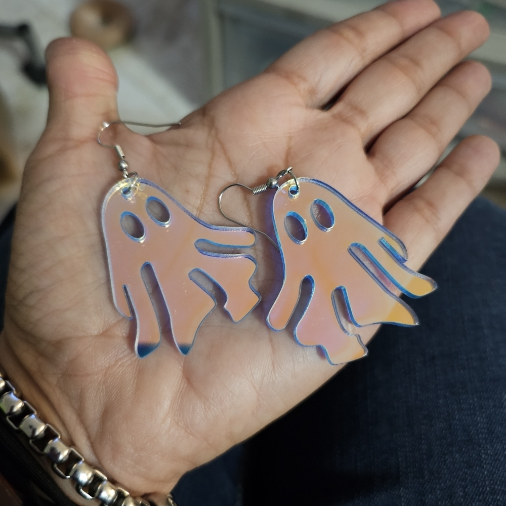 Ghost Shaped Acrylic Dangle Earrings